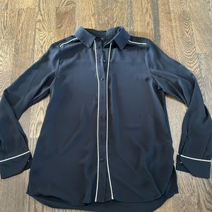 NWOT Semi Sheer Button Up Blouse